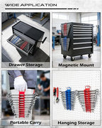 2-Pack Magnetic Wrench Organizer Set, 24-Slot Premium Wrench Rack Holder with Non-Slip Carry Handle for Tool Box Drawer Wall Storage, SAE (1/4'' to 15/16'') & Metric (6mm to 24mm) - style: 24-Slot Compact Handle / 2-Pack
