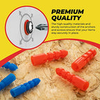 Qualihome Drywall and Hollow-wall Anchor Assortment Kit, Anchors, Screws, Wall Anchor Hooks, and Hollow-Door Toggle Anchor