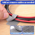 100 Pcs Hook and Loop Cable Straps, Cable Management Under Desk, Grey Ties - color: Grey