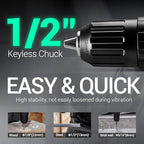 DCA 20V Cordless Hammer Drill, 354 In-lb Torque, 1/2" Keyless Chuck, 22500 IPM, 2 Variable Speeds, 18+1+1 Position, Power Impact drill (Battery and Charger not Include, tool only) ADJZ2035i13Z - style: 354 In-lb hammer drill(TOOL ONLY)