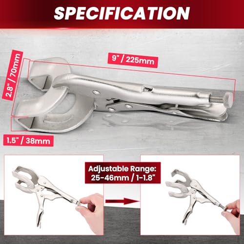 9" Locking Pliers Set, U-Shaped Welding Clamps, 4 Pack