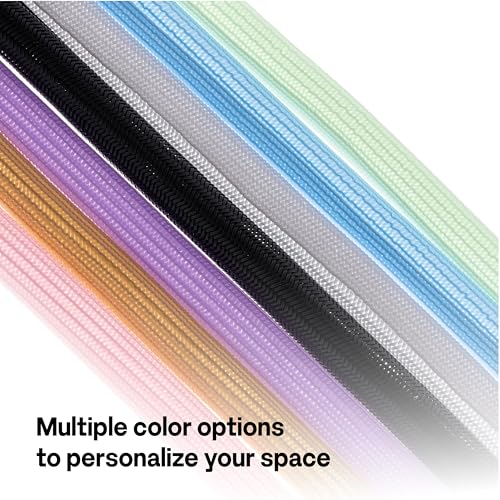 Pixio 10FT Tubing Cable Sleeve – 1/2 inch Flexible Cable Management Sleeve for PC, Gaming, TV & Office, Wire Organizer for Desk Cable Cleanup - color: Black