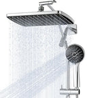 Shower Head with Handheld,High Pressure Chrome Slide Bar ShowerHead - color: C-Chrome, style: Rectangular 12"