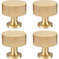 RZDEAL 4pcs Solid Brass Cabinet Knobs Pulls Cabinet Drawer Dresser Gold Knobs Modern Handles (1-1/8"x1-1/8/28mmx28mm),Brushed Brass Finish - color: Gold, size: 1-1/8 Inch