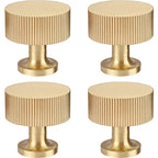 RZDEAL 4pcs Solid Brass Cabinet Knobs Pulls Cabinet Drawer Dresser Gold Knobs Modern Handles (1-1/8"x1-1/8/28mmx28mm),Brushed Brass Finish - color: Gold, size: 1-1/8 Inch