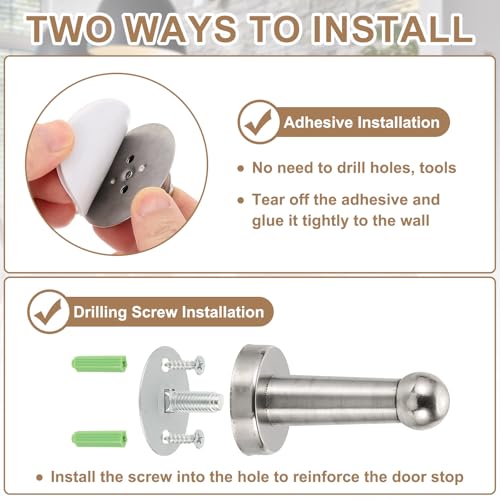 uxcell 7.5" Magnetic Door Stoppers, Wall Floor Mounted Magnetic Door Catch Holder, Stainless Steel Door Stops for Bedroom, Bathroom, Kitchen, Office, Silver - size: 7.5"
