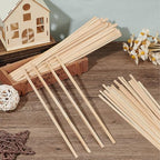 OLYCRAFT 100Pcs 11.9x0.3 Inch Half Round Wood dowels 3.5mm Wooden Dowel Rods Unfinished Wood Craft Sticks Half Round Craft Sticks Arch Wooden Dowel Rods for Braiding Tapestry DIY Crafts Building Model - size: 11.9 Inch