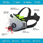 BASE CAMP M PRO Dust Mask, All day Comfortable Reusable Respirator Mask, L-shaped Head Strap Design, Safety Work Mask for Woodworking, Landscaping, DIY, Dust, Pollen,1 Pack - style: 1pack
