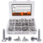 Trivd Frol 550PCS Self Tapping Screws Assortment Set 304 Stainless Steel