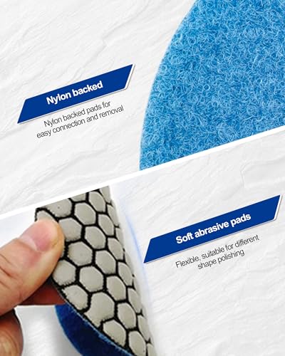 SHDIATOOL 7Pcs 4-Inch Dry Diamond Polishing Pads Grit 200 for Granite Marble Stone Sanding Pads Grinding Pads Abrasive Set - style: Grit 200