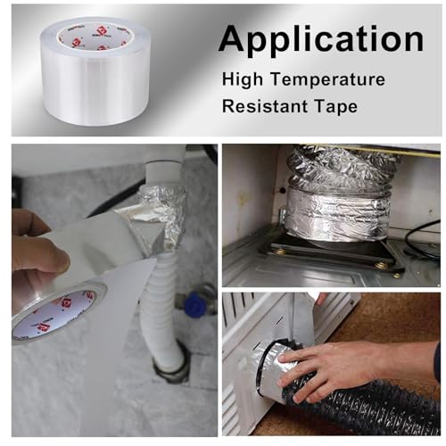 BOMEI PACK Aluminum Foil Tape,Heavy Duty Metal Foil Tape,High Temperature Silver Duct Tape,Perfect for Sealing & Patching,HVAC,Air Ducts,Insulation and Metal Repair (5 Inch) - size: 5 Inch x 30 Yards