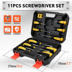 HORUSDY 11-piece Magnetic Screwdriver Set with Case, 5 Phillips & 5 Flat Head Tips with Magnetizer demagnetizer Precision Screwdriver Set - style: 11-piece Magnetic Screwdriver Set with Case