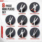 8Pcs Mini Pliers Set for Jewelry Making, Electronics & DIY Crafts