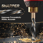 Hex Shank Drill Bit Set 13PCS, HSS Nitriding Coated, 1/16IN-1/4IN