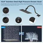 Hibbent All Metal cUPC Certified High Pressure Rainfall 10'' Shower Head - color: Oil Rubbed Bronze, style: Square 10''
