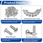 60Pcs #10-32 x 1/2" Phillips Pan Head Machine Screws, UNF Fully Threaded - size: #10-32 x 1/2"