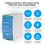 MAKERELE 24V MDR DIN Rail Power Supply 240W - style: 240W-24V