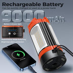 Rechargeable 12000mAh Camping Light with Adjustable Stand - color: Orange&Black, size: with stand