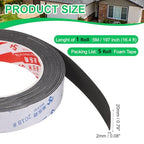 PATIKIL 5Roll Sponge Rubber Foam Tape, 25/32" W x 5/64" t x 16.4ft l Self-Adhesive Foam Insulation Tape Weather Stripping for Window Door Soundproofing Weatherstrip AC Seal Strip, Black - size: 25/32" x 5/64" x 16.4ft