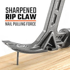 VANQUISH Framing Hammer 22oz One Piece Forged Straight Claw Hammer with Smooth Face & Shock Reduction Grip, Claw Hammer with Magnetic Nail Holder Side Nail Puller, 0630 - size: 22oz Smooth Face