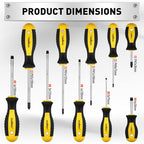HORUSDY 11-piece Magnetic Screwdriver Set with Case, 5 Phillips & 5 Flat Head Tips with Magnetizer demagnetizer Precision Screwdriver Set - style: 11-piece Magnetic Screwdriver Set with Case