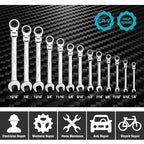 DURATECH Flex-Head Ratcheting Combination Wrench Set, SAE, 13-piece - style: 13-Piece Set
