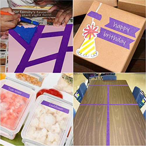 Purple Painters Tape,0.7" x 60 Yards x 3 Rolls (180 Yards Total) - - color: Purple, size: 0.7", 60 yards