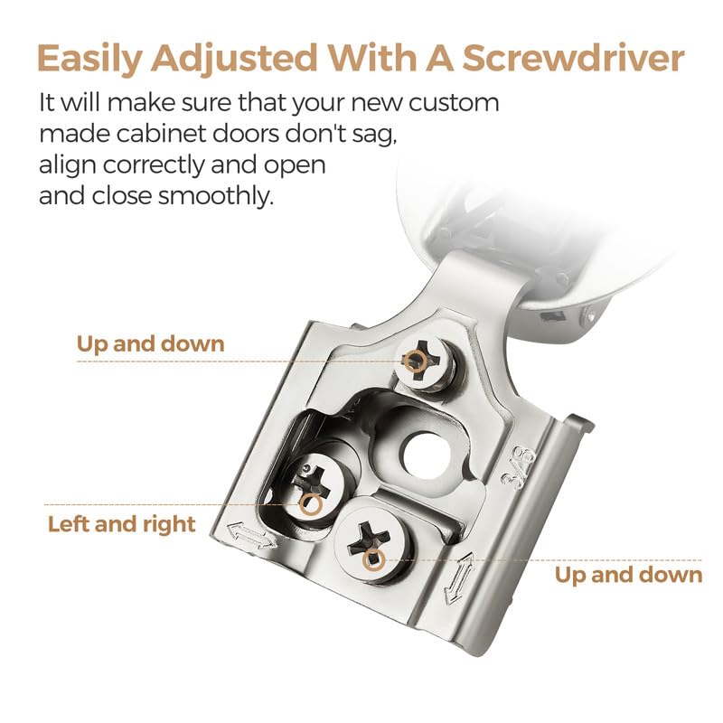 Ravinte 3/8 Inch Overlay Soft Close Hinge Kitchen Cabinet Hinges 50 Pack - size: 3/8 inch Overlay
