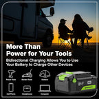 GREENWORKS 24V (5-TOOL) Combo (Drill + Impact Driver + Circular Saw + Multi-Tool + Flashlight), 4.0Ah + 2.0Ah (24,000mAh Power Bank) Batteries, (2) Cables, 65W Rapid Charger - size: 5PCS Combo Kits