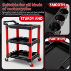 Auto Detailing Cart with Wheels, 3 Tier Rolling Detail Cart - color: Standard