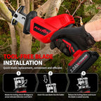 FULLYEA Reciprocating Saw Cordless, 3500SPM Variable Speed, 2x2.0Ah Battery