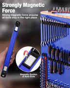 WORKPRO 8-Piece Magnetic Socket and Screwdriver Organizer Set - size: 6pc Socket Rail & 2pc Screwdriver Rail