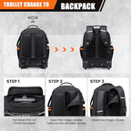 AUROPEAK Rolling Tool Backpack, 63 Pocket Heavy Duty Tool Bag with Wheels - size: 1.38" Wheel
