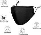 Washable Reusable Cloth Face Masks for Women Men 10 Pack - color: Black