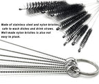 10 Pcs Wire Tube Brushes for Cleaning Pipe Tube Brass Brush Stainless Steel Round Wire Brush Brass Pipe Cleaning Brush Wire Pipe Cleaner Brush for Auto Parts, Bottles, Tubes, 8 Sizes, 8 inch