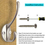 IBosins 10 Pack Silvery Double Coat Hooks Utility Hooks for Coat, Bag, Hat - color: Silvery