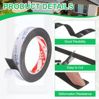 PATIKIL 5Roll Sponge Rubber Foam Tape, 25/32" W x 1/32" t x 16.4ft l Self-Adhesive Foam Insulation Tape Weather Stripping for Window Door Soundproofing Weatherstrip AC Seal Strip, Black - size: 25/32" x 1/32" x 16.4ft