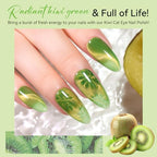 Makartt Cat Eye Gel Nail Polish - 10ml Premium Holographic Magnetic Gel with Magnet Stick, Shimmery Galaxy Effect, Long-Lasting Soak Off UV for Salon & Home DIY - Kiwi Green - color: Kiwi Fruit