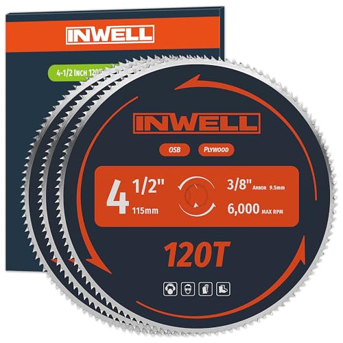 4-1/2-Inch 120 Tooth Plywood, Softwood, OSB, Cutting Circular Saw Blade - 3 Pack - size: 4-1/2" 120T