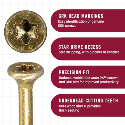 GRK Fasteners R4™ #9 x 3-1/8" Multi-Purpose Framing Screws, 1900 PCS - size: #9x3-1/8" 1900 count