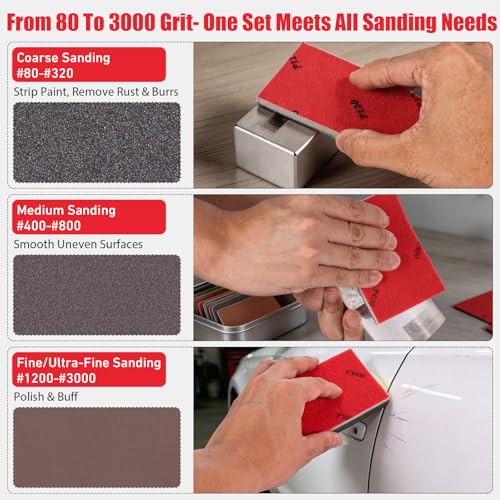 24 Pcs 320 Grit Sanding Sponges, Wet Dry Sanding Blocks for Polishing - size: 24 PCS-320 Grit
