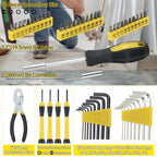 MARTCOLOR 58-Piece Household Tool Set, Yellow Hand Kit with Storage Case - color: Yellow