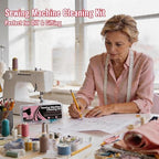 Prelady 30Pcs Sewing Machine Cleaning Kit, Durable Storage Box, Multi Brushes & Screwdriver, Universal Maintenance Tools for Household Sewing Machines