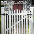 Fence Gate Hardware Kit, 8" Heavy Duty Strap Hinges and Spring Latch, Black - size: 8" Decorative Strap Hinges