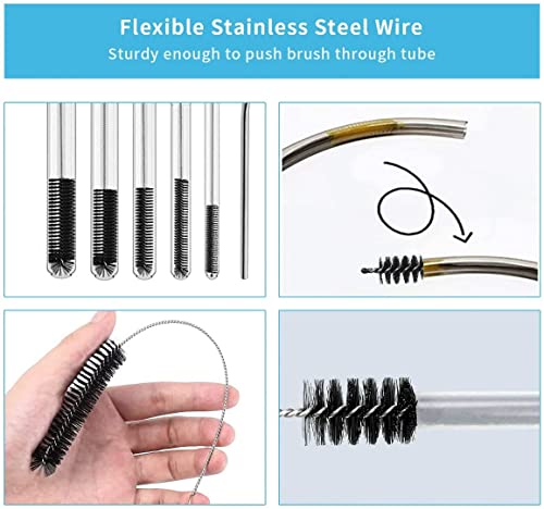 Utoolmart Steel Wire Cleaning Brush, Spiral Power Tube Brush, Steel Wire Tube Brush Cleaning Tool, Tube Bottle Brush, 0.3-inch Diameter 12-inch Length, 2pcs - color: 2pcs, size: 0.8cm