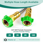 Short Metal Garden Hose Connector 10FT, Stainless Steel Small Hose Extension Adapter for Hose Reel, Flexible, Lightweight & Heavy Duty Water Pipe, No Kinking Outdoor Water Hose for Yard - size: 10FT