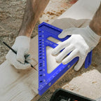 Large Carpenter Square 8.42" x7.67 Precision Woodworking Tools 15-90 Degree Versatile 3D Multi-Angle Square with Angle Pin for Woodworking,Engineering and Construction - color: Blue