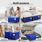 ukeetap 8 Pack Extra Large Clothes Storage Bins with Lids, Moving Bags,Blue - color: Blue, size: 8 Pack