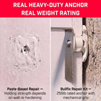 Bullfix Drywall Anchor Repair Kit - Heavy Duty, Holds 255lbs - 4 Pack