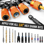 6-Piece Bit Holder Key Chain, 1/4 inch Orange Hex Shank Bit Holders, Quick Release Design with Keychain Carabiner for Nut Driver, Screwdriver & Drill Bits, Tools Gifts for Men - style: 6 Bit Holder Key Chain Orange